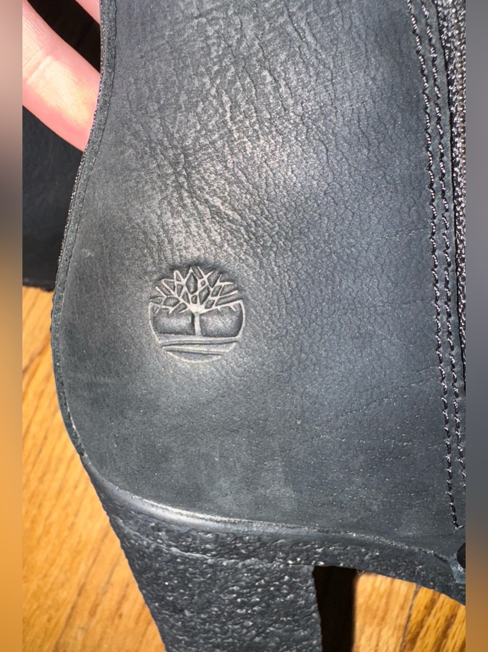 Timberland Black Suede Block Heel Ankle Boots - Picture 4 of 6